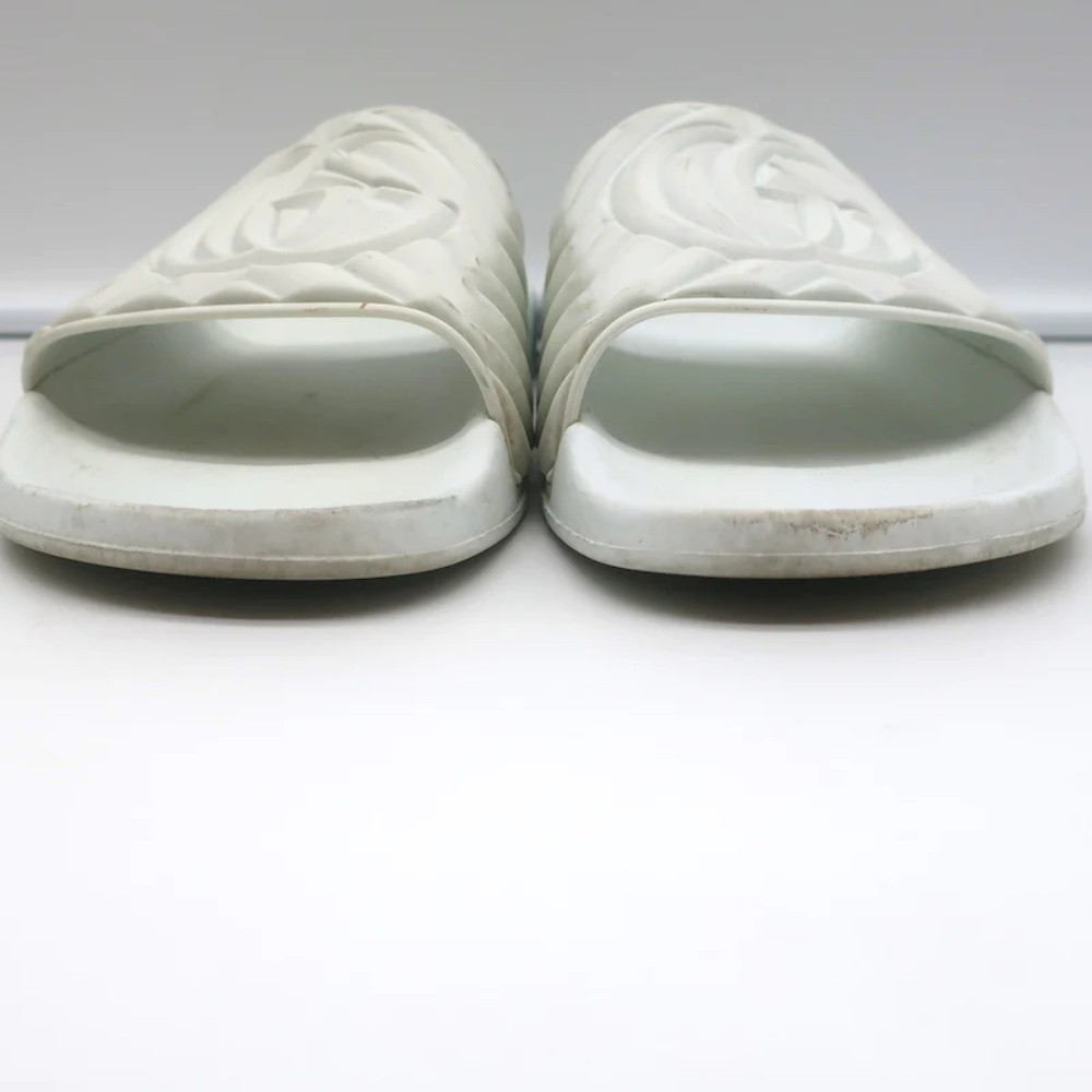 Gucci GG Matelasse Rubber Slide Sandals White Size 36 - Picture 5 of 10